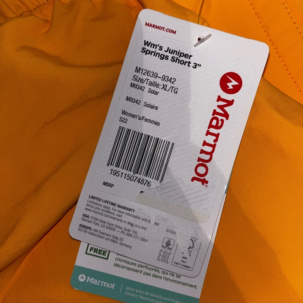 Marmot Bright Orange Outdoor Shorts